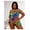Style 2-Multicolor, variant on Women's Plus Size One Piece Swimsuit Rainbow Leopard Print Halter Cutout for Beach Pool