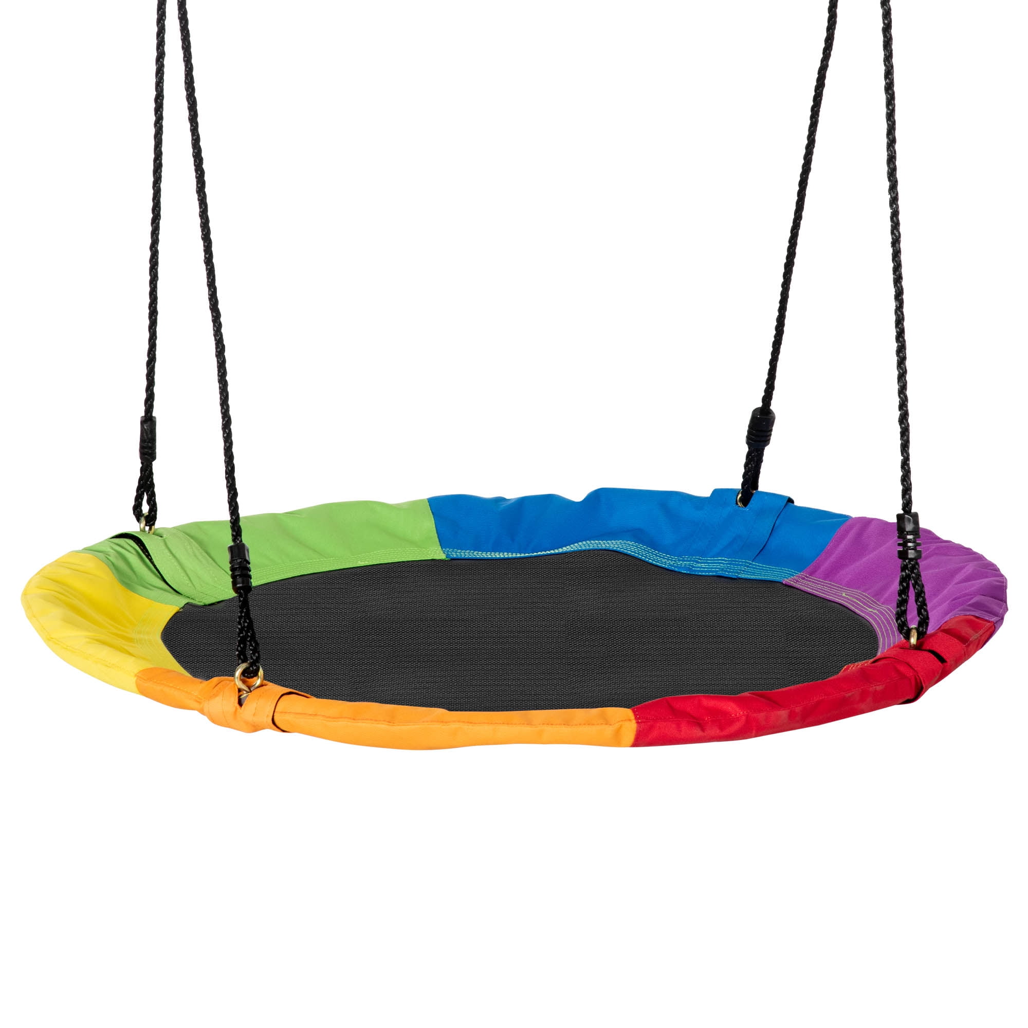 Saucer Tree Swing Outdoor for Fun Blue 39” Children Steel Frame Waterproof Adjustable Rope Easy Installation Saucer Swing for Kids 