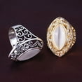 thumbnail image 2 of AYYUFE Women's Luxury Royal Style Hollow Big Resin Opal Party Wedding Ring Jewelry Alloy, Resin Gold, 2 of 8