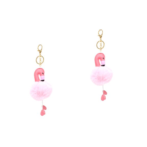 2 Pack Bunny Keychain with Plush Locket and Carabiner for Women, Cute Matching Accessories