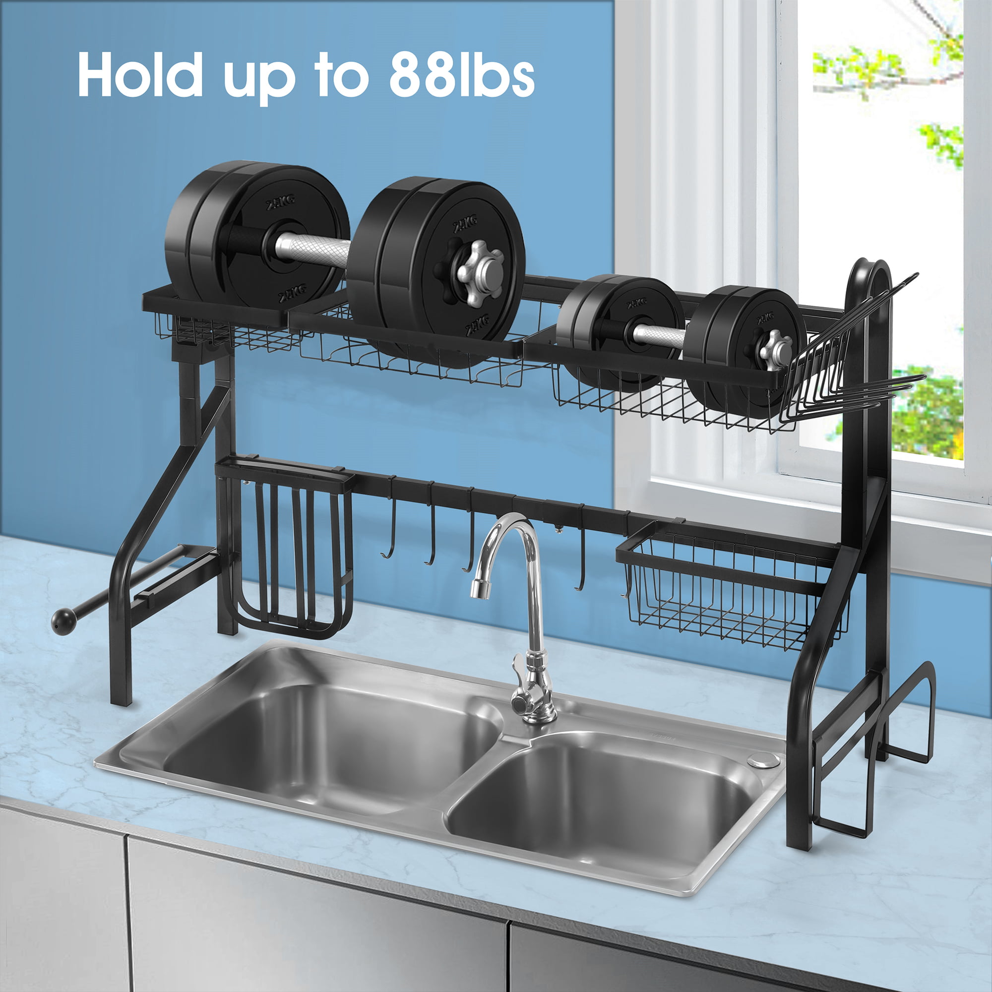 Yoleduo Over The Sink Dish Drying Rack - Space-Saving Kitchen Sink