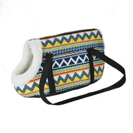 Classic Pet Carrier for Small Dogs Cozy Soft Puppy Cat Dog Bags Backpack Outdoor Travel Pet Sling Bag Chihuahua Pug Pet Supplies (stripe with fur L 50 x 23 x 28 CM)