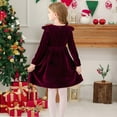 thumbnail image 6 of SuTry Girls Christmas Party Princess Dress Long Sleeve Plush A-Line Elegant Comfortable Fit Holiday Outfit for Kids 5-12 Years(Red,7 Years), 6 of 9