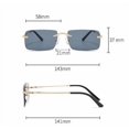 thumbnail image 7 of Square Glasses For Men And Women Frameless With Metal Frame AC Lens Retro Sun Glasses Ideal For Driving Travel, 7 of 7