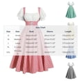 thumbnail image 4 of KICILVS Medieval Dress for Women Color Block Corset Lace Up Front Vintage Gingham Peasant Dress Halloween Party Festive Outfit, 4 of 7