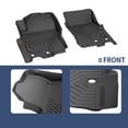thumbnail image 3 of TPE Floor Mats 2 Row Liner Set Fit for 2022-2025 Nissan Frontier Crew Cab,Waterproof Black All Weather Protection Car Floor Liners, 3 of 10