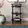 thumbnail image 4 of Henn&Hart 21" Alder Brown Metal Bar Cart, 4 of 5