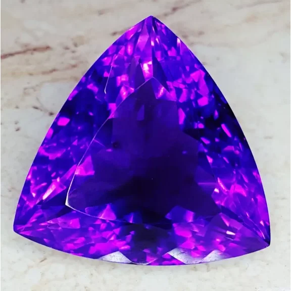 Loose Gemstone Natural Violet Amethyst 50 Ct Untreated Trillion