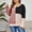 Pink, variant on Qulqfy Knit Womens Sweater Cozy Plus Size Pink Pullover Long Sleeve Crew Neck Color Block Shirts Fall Sweaters for Women XXL