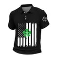thumbnail image 2 of Ceisia Men's St. Patrick's Day Polo Shirt Collection | Shamrock American Flag Print | Casual Short Sleeve Collared Tops Gift, 2 of 5