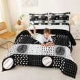 thumbnail image 3 of Feelyou Baseball Queen Comforter Set, Black Plaid Bedding Comforter Set, 3-Piece, 3 of 7
