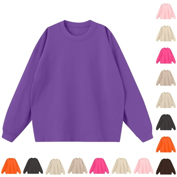 Xunlbb Long Sleeve Shirts for Men, Men's Solid Color Winter Loose Long Sleeved T-shirt S-3XL Gift for Him