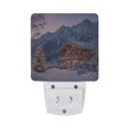 thumbnail image 3 of LED Sensor Night Light Auto On/Off Dusk to Dawn Lamp for Bedroom Hallway Beautiful Wooden Chalet 2 Pack, 3 of 7