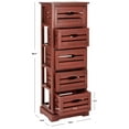 thumbnail image 3 of SAFAVIEH Sarina Solid Rustic 5 Drawer Cabinet, Red, 3 of 5