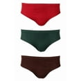 thumbnail image 3 of Knocker Men's 3 Pack Cotton Solid Bikini Briefs Green Navy Brown XL, 3 of 7