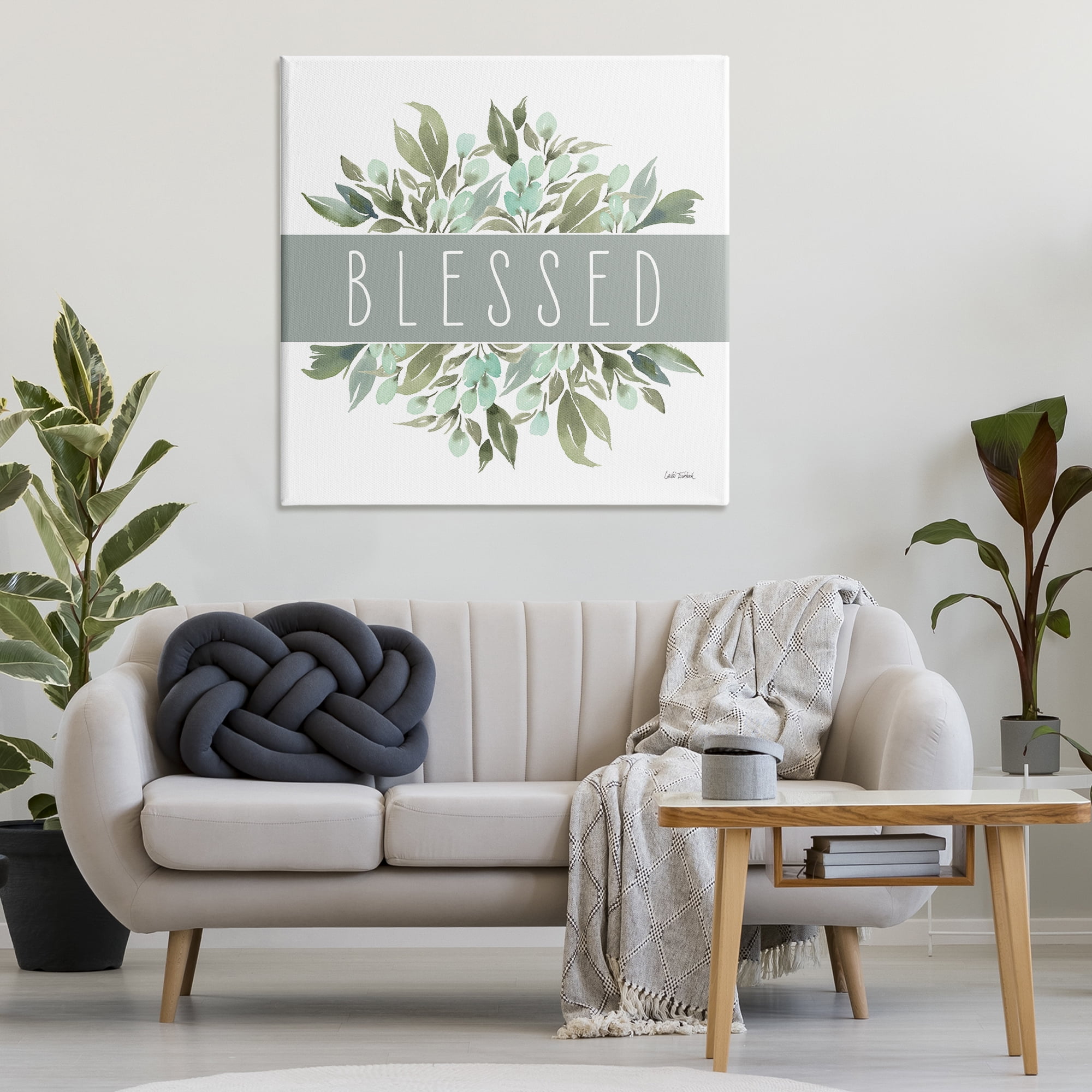 Stupell Industries Blessed Cottage Florals Plants & Flowers Painting Wrapped Canvas Art Print Wall Art, 36 x 36