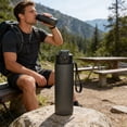 thumbnail image 4 of Cevemin Frosted Sports Water Bottle 750ml, 1-Piece Plastic Water Bottle - Solid Color Frosted Drink Bottle with One-Hand Press Open Lid, Spill-Proof Design for Travel, Workouts, Outdoor Activities, 4 of 6