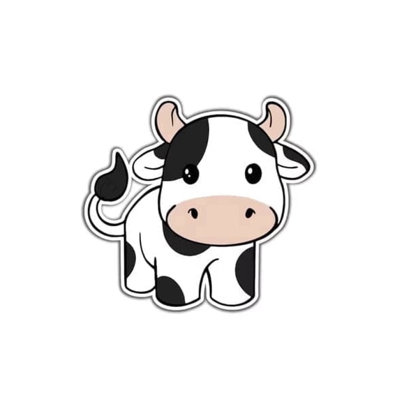 Black & White Cow Edible Icing Image Cake Topper, by Tnct.