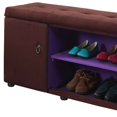 thumbnail image 5 of Brown and Purple Tufted Shoe Storage Bench, 5 of 6