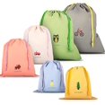 thumbnail image 1 of 6 Pcs PE Drawstring Bag Waterproof Pool Shoes Cloth Toy Organizers Luggage Storage Bag for Travel Gym Plastic Pouch, 1 of 5