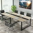 thumbnail image 4 of Tribesigns 8FT Large Conference Table, 94.49L x 47.24W x 29.53H Inches Large Meeting Table, Light Walnut, 4 of 6