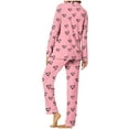 thumbnail image 4 of yoeyez Pajamas for Women 2 Piece Love Heart Printed Pajamas Sets Ladies Loungewear Button-Down Long Sleeve and Pant Pj Sets Soft Sleepwear Multicolor XXL, 4 of 7