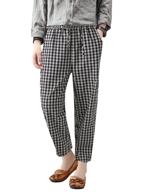 casual check pants