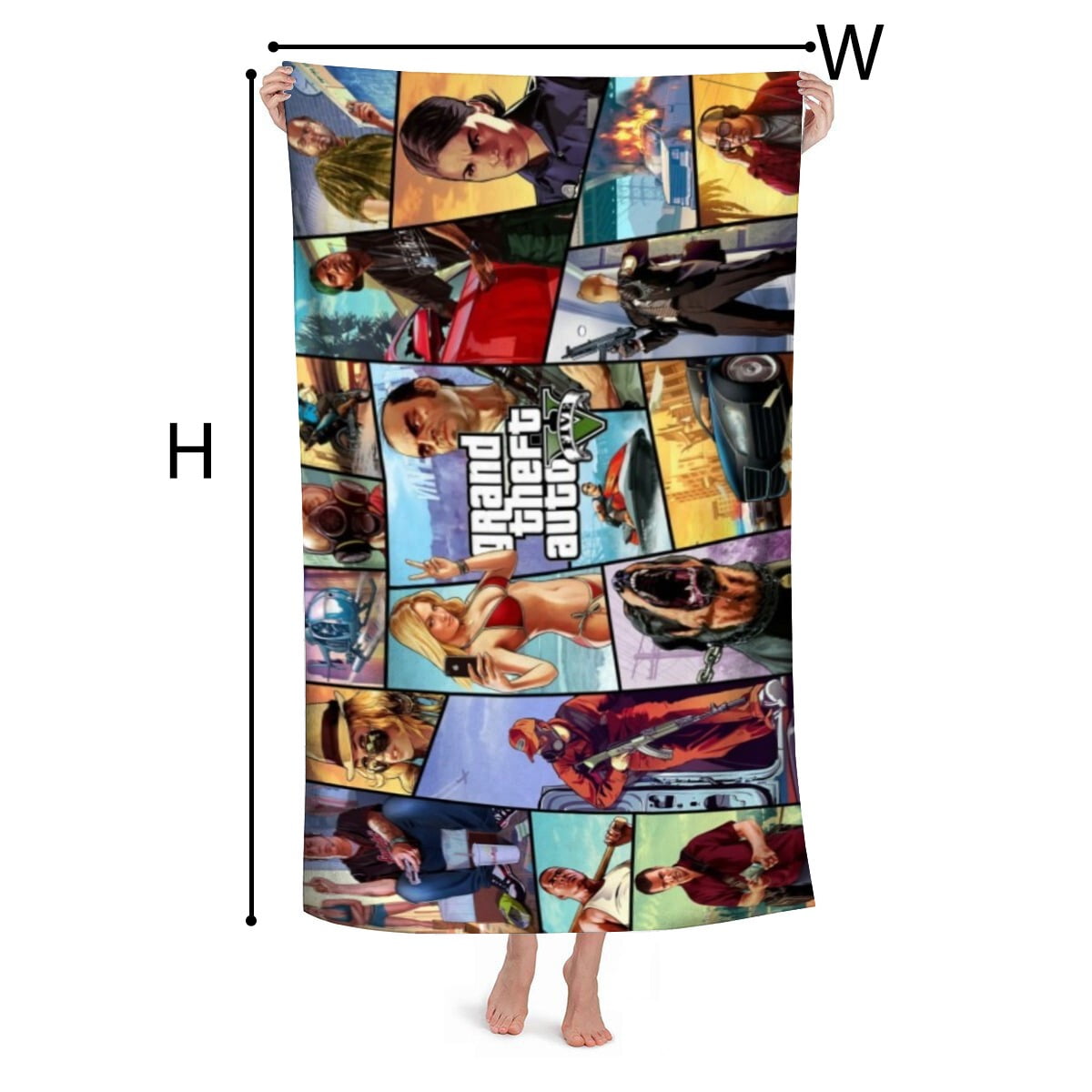 Grand Theft Auto Gra5 Gifts Beach Towel for Women Girl Birthday Inspired Fan Bath Outdoor Music Lover