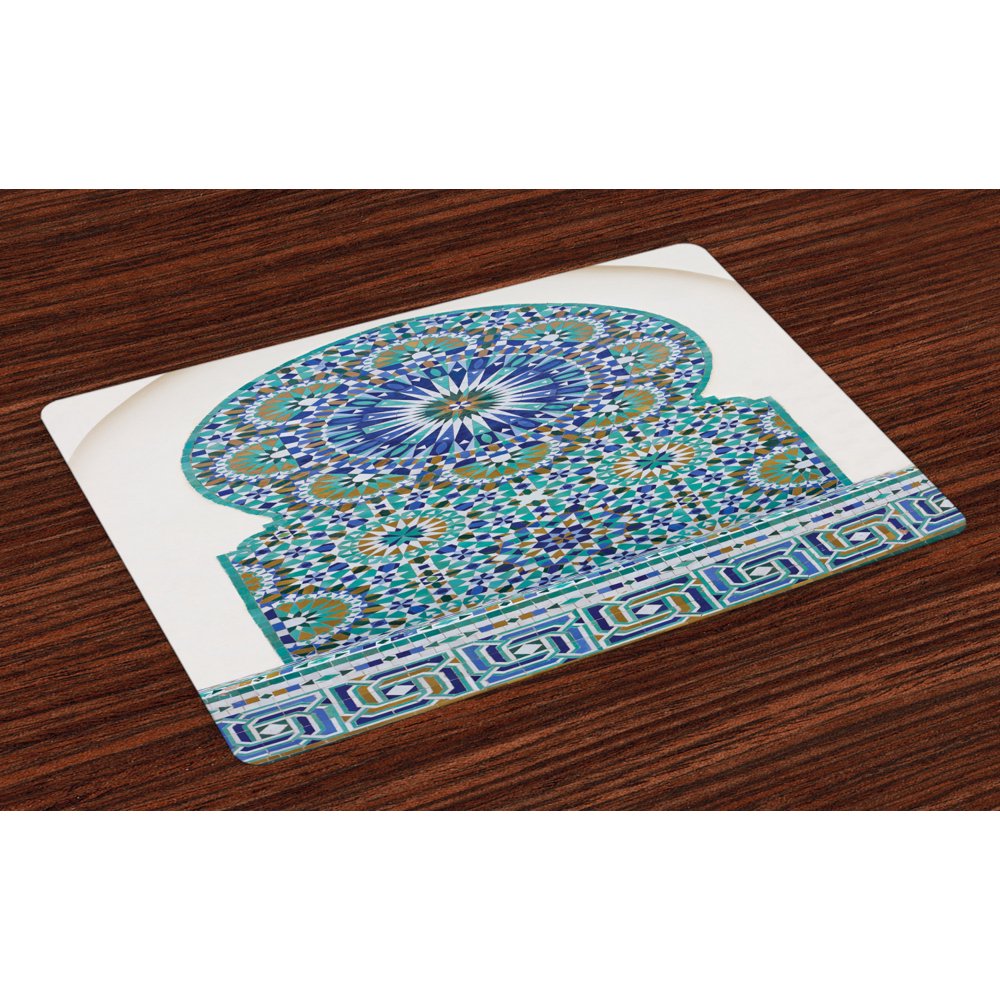 Moroccan Placemats Set of 4 Ceramic Tile Antique East Pattern Heritage