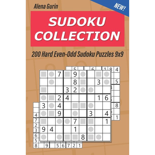 sudoku collection 200 hard even odd sudoku puzzles 9x9 series 60 paperback walmart com