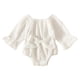 thumbnail image 1 of Gibobby Mameluco para niña Bebé recién nacido, niños, niñas, manga larga, mono sólido, mono, monos para recién nacidos, ropa(Blanco, 3-6 Meses), 1 of 5