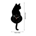 thumbnail image 2 of Cute Cat Clock With Moving Tail Silent Wall Clock For Cat Lovers Minimalist Design With Swinging Tail Battery Operated Animal Birds on A Wire Stained Glass Hanging Panel Christmas Ornament Hooks Long, 2 of 3