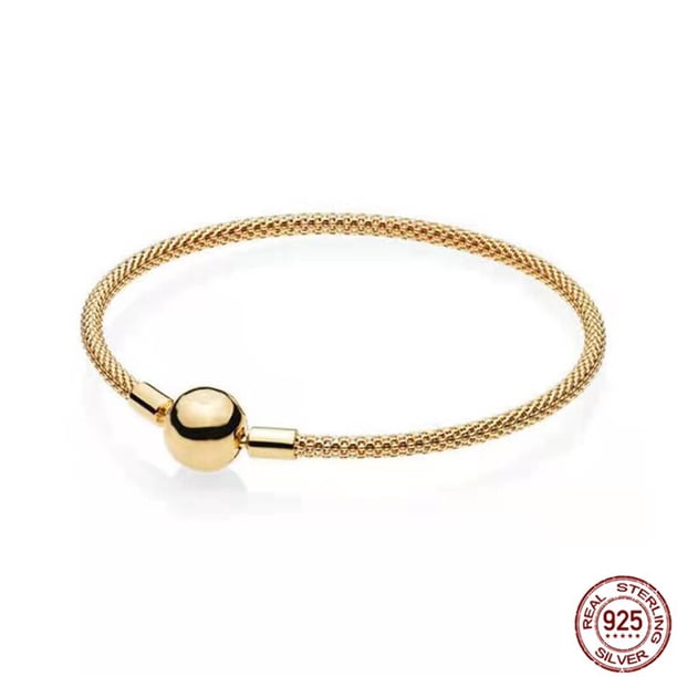 Hebilla de cubo clásica de Plata de Ley 925, pulsera con hebilla en forma de corazón, compatible con abalorios originales, joyería artesanal, gran oferta