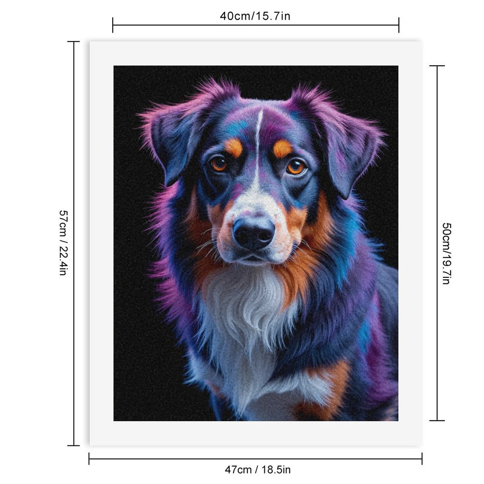 Paint By Numbers Kit for Adults Beginner - DIY Colorful Dog Portrait Art Canvas Painting Kits for Adults, Frameless Paint By Number for Adults for Home Wall Decor 16x20 Inch
