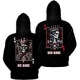 thumbnail image 2 of Lotusprinthandmade Personalized Skull Couple Q Queen Black Hoodie 2D S-5XL 50/50 cotton/polyester mix, 2 of 2