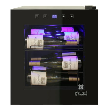 Vinotemp - 15-Bottle Single-Zone Wine Cooler with Touch Screen - Black