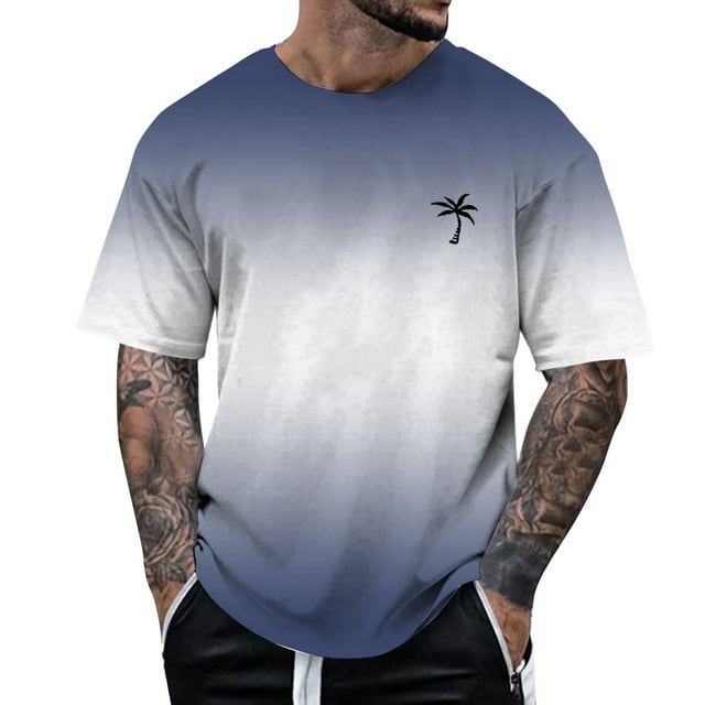 T-Shirt à Manches Courtes Imprimé pour Hommes Mode Florale Col Rond Haut Décontracté pour Printemps Été