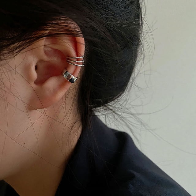 Pendientes de clip de oreja de perla multicapa, sencillos y combinables, elegantes, coreanos, de alta gama, estilo francés, retro, para mujer