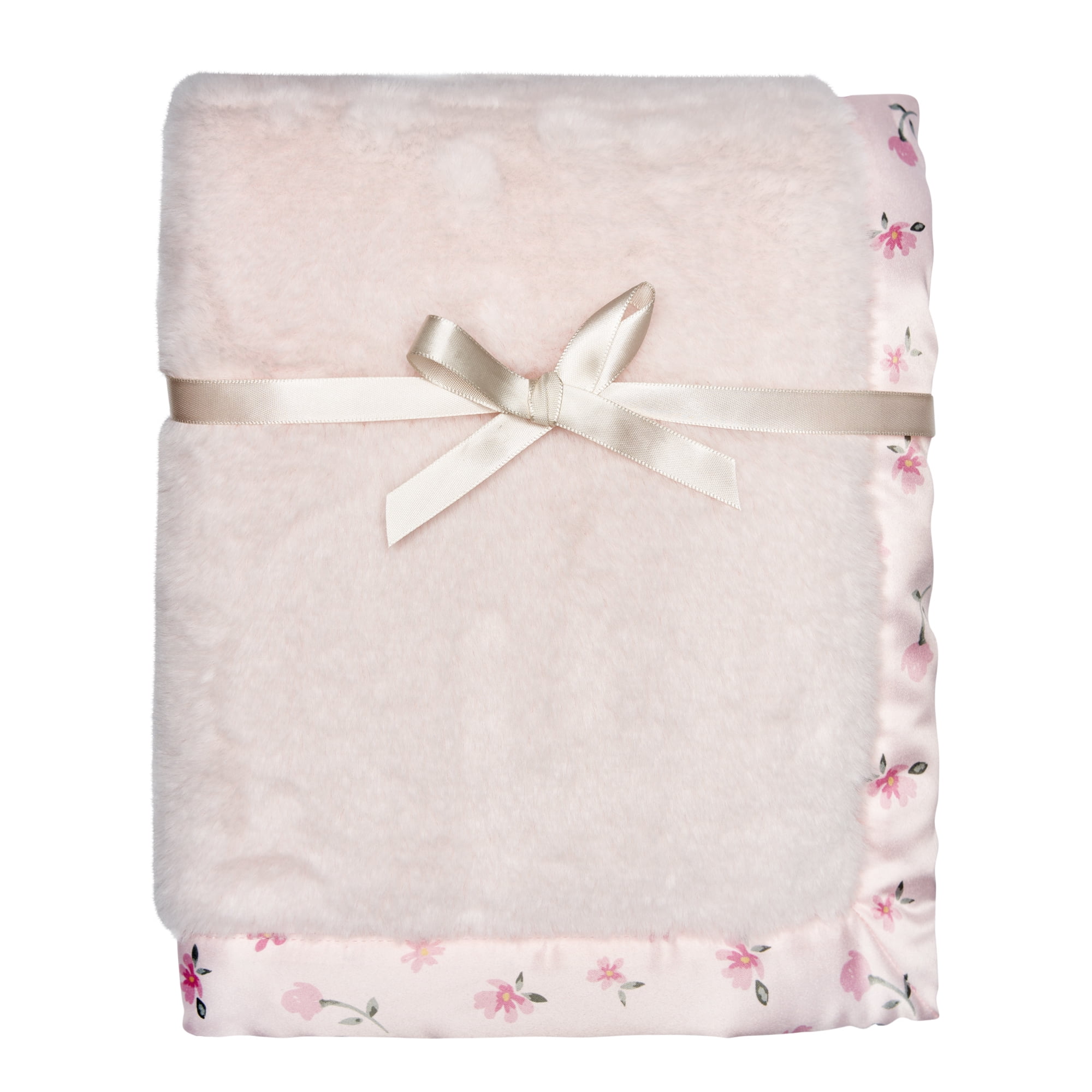 Modern Moments By Gerber Baby & Toddler Girl Plush Blanket with Satin Trim, Light Pink