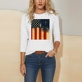 thumbnail image 6 of Levmjia Women's Patriotic American Flag Cross Print 3/4 Sleeve T-Shirt Crew Neck Casual Summer Graphic Tee Loose Fit Fourth of July Holiday Top, 6 of 6