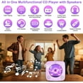 thumbnail image 3 of Gueray Portable CD Player Bluetooth: CD Players for Home Rechargeable Desktop Wall Portable CD Player with Bluetooth & Dual Speakers Music Player, 3 of 9