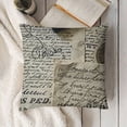 thumbnail image 3 of YINGXI  Decorative Ramie Square Throw Pillow Cover Cushion Case Vintage Khaki Background Words Pattern Toss Pillowcase (for Living Room, Sofa) 24x24in, 3 of 5