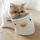 thumbnail image 4 of El cuenco elevado para gatos previene los vómitos y protege la columna cervical de la mascota, cerámica, linda forma de pollito, 4 of 5