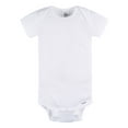 thumbnail image 3 of Gerber Baby Neutral 3-Pack White Short Sleeve Bodysuits, Sizes Preemie - 24 Months, 3 of 8
