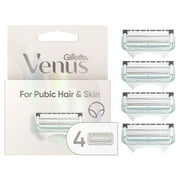 Gillette Venus for Pubic Hair and Skin, Women's Razor Blades, 4 Refills, White