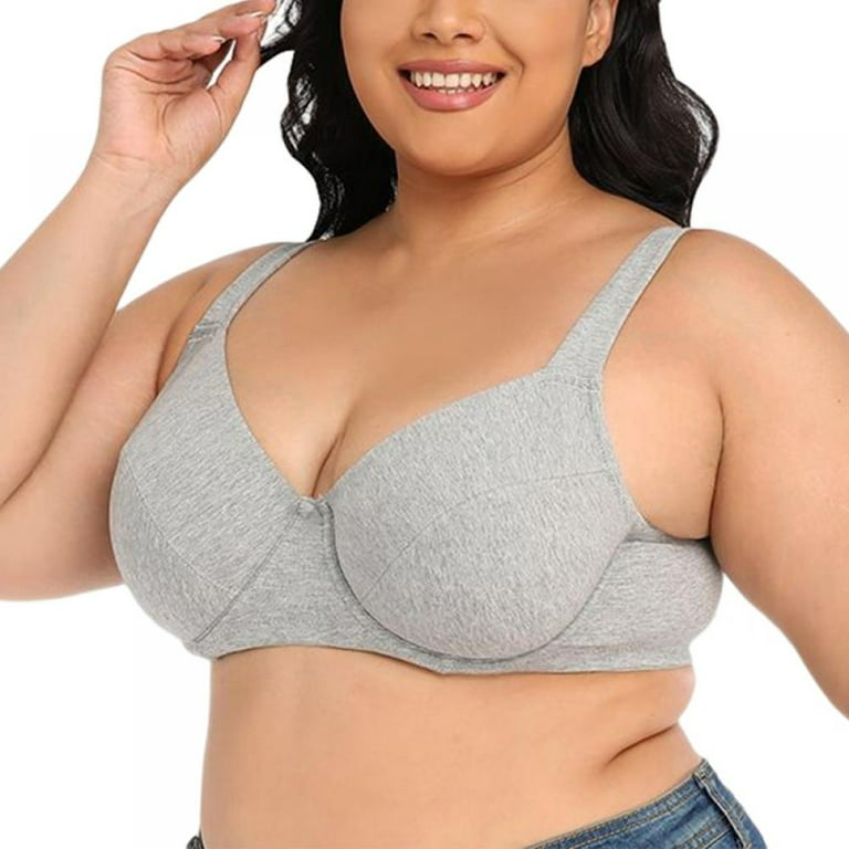 Spdoo Plus Size T Shirt Bra Full Coverage Bra for Women Gray 36C