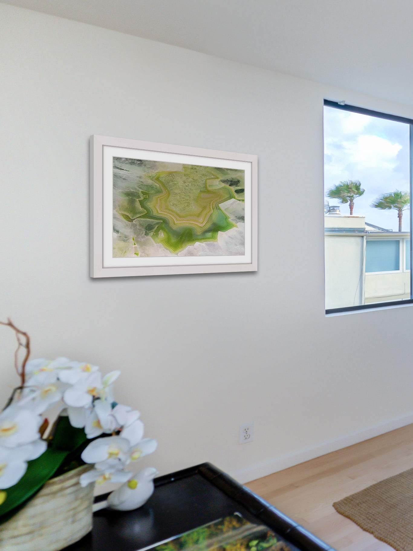 "Angular Green" Framed Painting Print