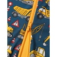 thumbnail image 5 of QEFJNO Bamboo Viscose Baby Boys One-Piece Footies Pajamas, Zipper Romper with Mitten, Footless Sleepers - Engineering Vehicle, 5 of 7