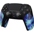 thumbnail image 4 of PlayVital Anti-Skid Sweat-Absorbent Controller Grip for ps5 Controller, Professional Textured Soft Rubber Pads Handle Grips for ps5 Controller - Blue Flame, 4 of 9