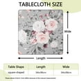 thumbnail image 2 of Square Tablecloth with Elastic Edges 34 * 34 Inch Pioneer Waterproof Pastel Grey Flower Floral Print Table Cover Washable Indoor and Outdoor for Party Kitchen Dinner Banquet Patio Picnic, 2 of 6